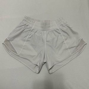 White Hotty Hot Lululemon Shorts 4 Inch Low Rise